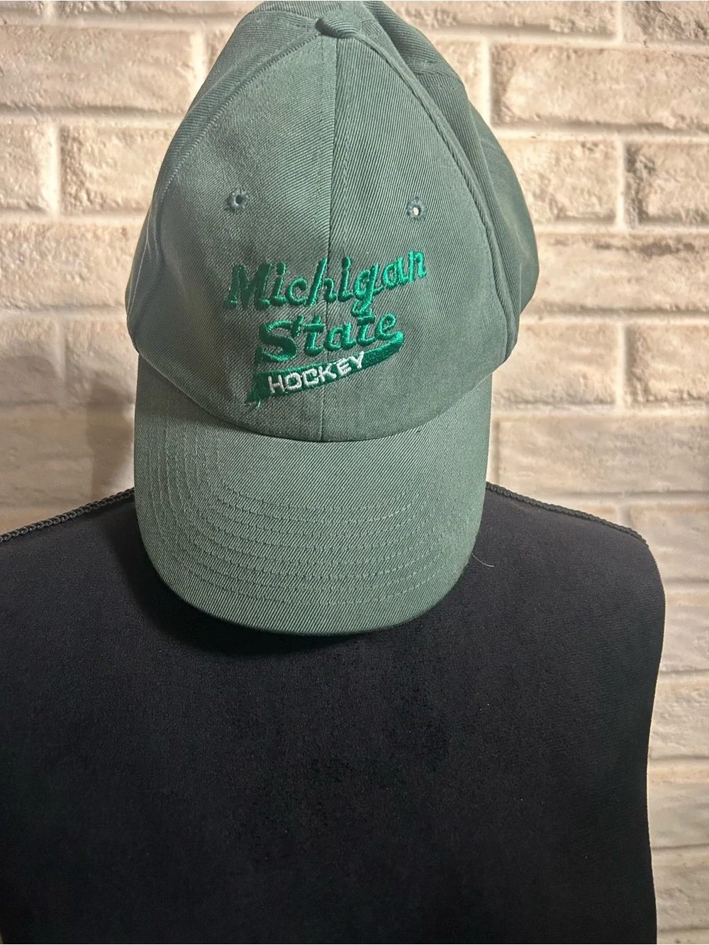 Michigan State Hockey Green Baseball Cap